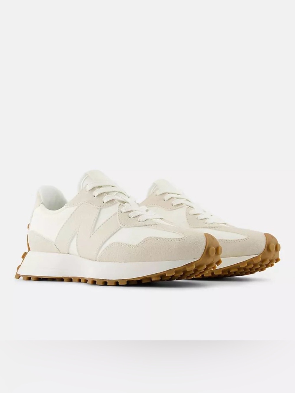New Balance Beige Canvas & Suede Sneakers